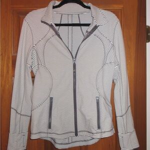 Lululemon Grey and White Striped Define Jacket